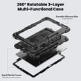 thumbnail image 2 of Case for Samsung Galaxy Tab S10+ Plus 2024/S9 FE+ Plus 12.4 inch with Screen Protector, 360 Degree Rotating Kickstand Hand Strap Shockproof Cover with Shoulder Strap, Black, 2 of 7