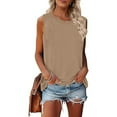 thumbnail image 2 of Summer Tops for Women Mgmyaa Women Tank Tops Plus Size Crew Neck Sleeveless Tops Loose Tank Top Fashion Solid Color Fit Casual Tees, Shirts, 2 of 6