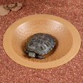 thumbnail image 2 of Turtle Bathing Pool Small for Reptiles & Amphibians - Resin Water Dish & Feeding Bowl with Gentle Slope - Safe for Turtles, Lizards, Frogs, Snakes,Yellow, 2 of 8