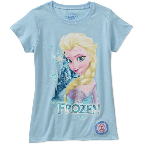 Disney Frozen Elsa Girls Short Sleeve I-Talk Graphic Tee - Walmart.com