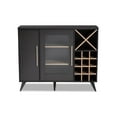 thumbnail image 4 of Baxton Studio Armoire à Vin Mi-Siècle Moderne Gris Foncé et Chêne Fini, 4 of 5
