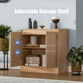 thumbnail image 2 of Buffet Cabinet with 2 Doors, Coffee Bar Cabinet with Adjustable Shelf, Modern Kitchen Buffet Sideboard with Storage for Living Room, Kitchen, Oak, 2 of 9