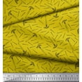 thumbnail image 3 of Soimoi Yellow Poly Georgette Fabric Hammer & Nail Hardware Printed Craft Fabric by the Yard 42 Inch Wide, 3 of 3