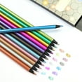 TINGJA Pen 12x Metallic Colored Pencils 12 Color Soft Core Art Coloring