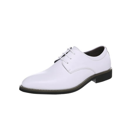 

GENILU Mens Nonslip Breathable Lace Up Dress Shoes Round Toe Flats Wedding Comfort Low Top Leather Shoe