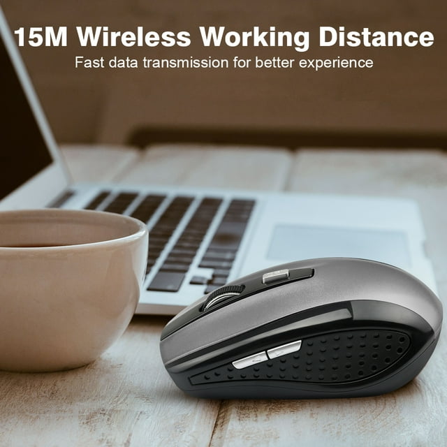 Wireless Gaming Mouse Adjustable DPI 2.4G 6 Buttons Adjustable DPI Wireless Mouse; Optical Mouse for Laptop Notebook PC, Grey