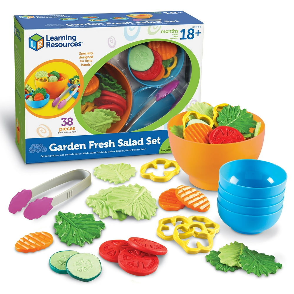 Learning Resources New Sprouts Garden Fresh Salad Set, Play Food, Ages