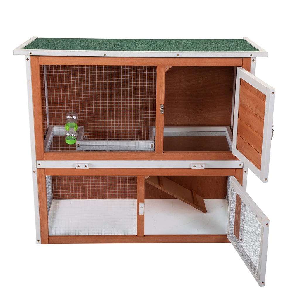 Kadyn Wooden Rabbit Cage, Small Animal Habitat Rabbit Cage with Ramp , Wooden Enclosure for Multiple Pets, Removable Tray and Weatherproof Top, For Indoor/Outdoor Use, Orange Kadyn Wooden Rabbit Cage, Small Animal Habitat Rabbit Cage with Ramp , Wooden Enclosure for Multiple Pets, Removable Tray and Weatherproof Top, For Indoor/Outdoor Use, Orange