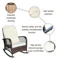 thumbnail image 6 of FFH Outdoor Wicker Rocking Chair, Rattan Rocker Accent Armchair for Patio, Garden, Backyard, Beige Cushion, 6 of 9
