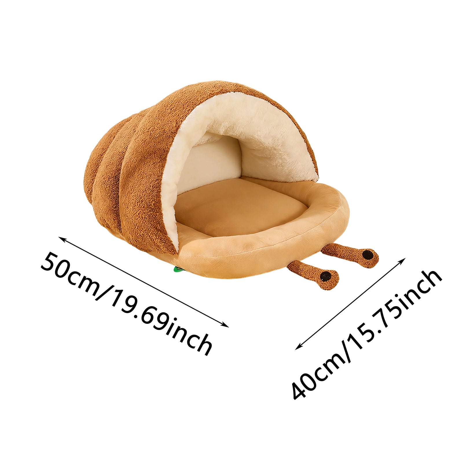 Cozy Cat Cave Bed with Warm Lining, Cute Snail Slipper Pet Bed for Indoor Cats and Small Dogs, Soft Foldable Washable House Nest for Kittens and Puppies