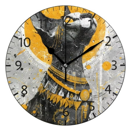 BZSMCE Decorative Wall Clock Size๏ผ25cm Celestial Black Cat Pattern