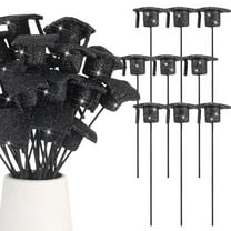 36 Pcs Graduation Cap Glitter Picks Foam Hat Picks for Grad Table Centerpiece Vase Filler Decoration