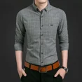 thumbnail image 2 of Camisa de vestir para hombre, camisas formales de oficina a cuadros para hombre, camisas de negocios de algodón a la moda 2024, oferta, estilo coreano, corte ajustado, trendyol genial, 2 of 5
