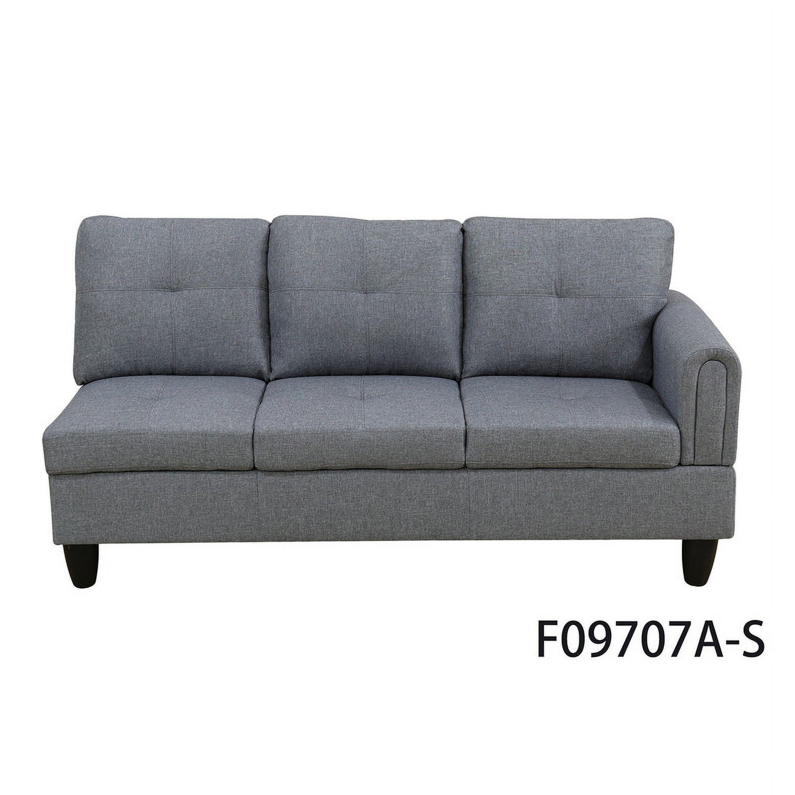 Irene Inevent 3 Pieces Linen Sofa Set, Modern Linen Sofa and Chaise Ottoman Couch Set for Living Room, Bedroom, Apartment, Office, Grey