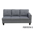 thumbnail image 6 of Irene Inevent 3 Pieces Linen Sofa Set, Modern Linen Sofa and Chaise Ottoman Couch Set for Living Room, Bedroom, Apartment, Office, Grey, 6 of 10