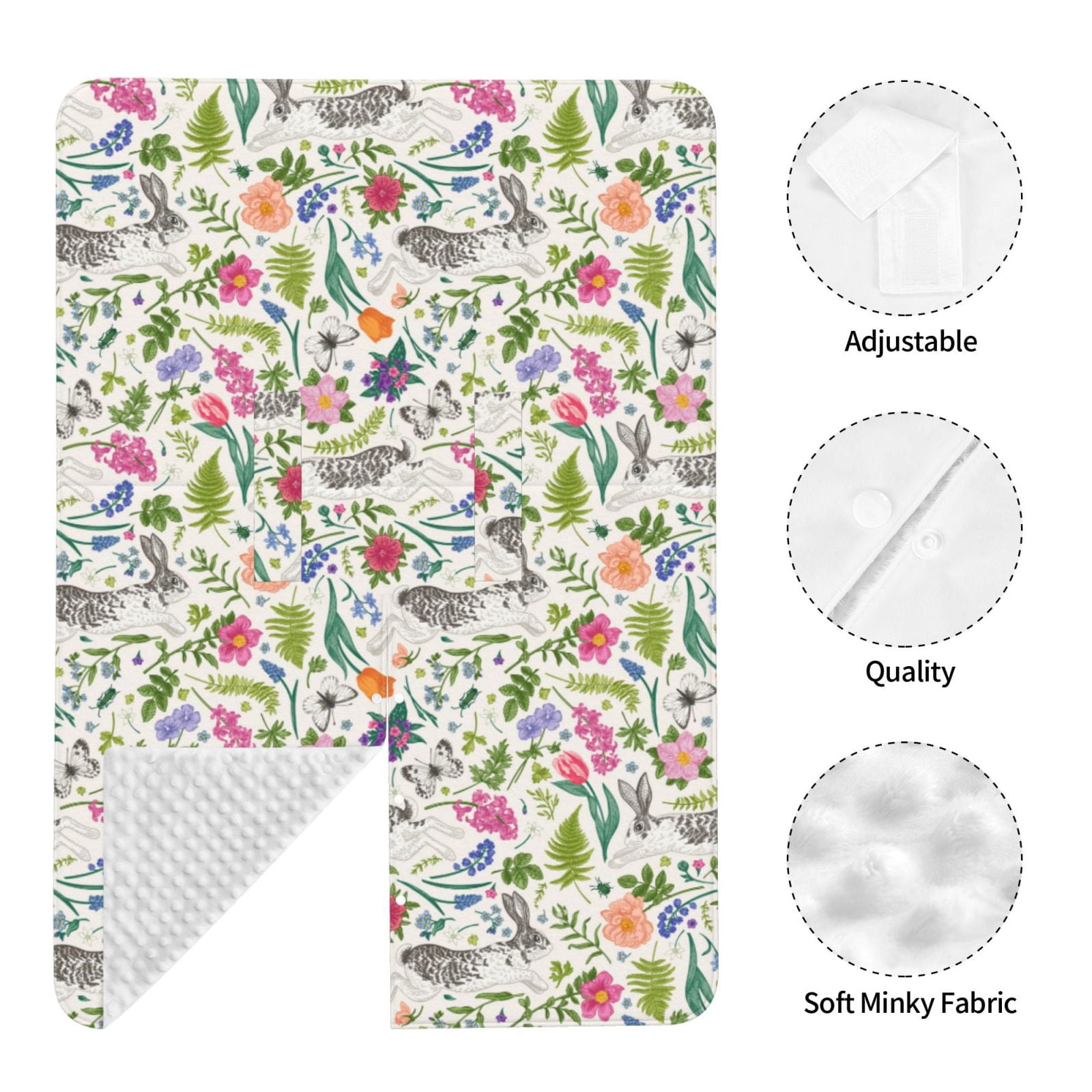 Naloa Rabbit And Butterfly Baby Car Seat Cover, Breathable Baby Carrier Cover, Multiuse Baby Carrier Cover & Nursing Breastfeeding Cover
