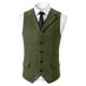 thumbnail image 1 of Blusa sin mangas con cuello vuelto para hombre, estilo vintage, informal, a cuadros, con bolsillos y botones, con solapa y sin mangas, 1 of 5