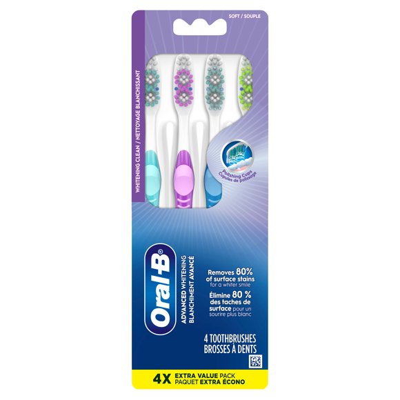 Oral-B Brosses à Dents Blanchissantes Éclatantes, Souples