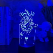 Anime Illusion Lamp Genshin Impact Game Figure Klee USB Lamp Led S Birthday Gift for Friends Gaming Room Table Colorful 7 Color for Boys Girls Touch, GT7