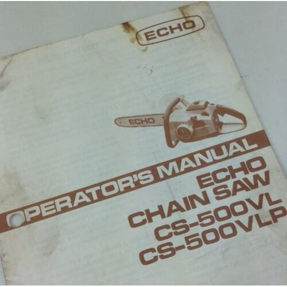 Echo Chainsaw Cs-500Vl Cs-500Vlp Chain Saw Operators Owners Manual Maintenance