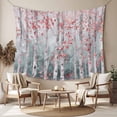thumbnail image 2 of Pink Teal Forest Tapestry for Bedroom Wall Hanging Tapestry, Modern Oil Painting Art Ceiling Backdrop Tapestries Poster Blanket Wall Decor for Teens Room Living Room Dorm 51" x 59", 2 of 8
