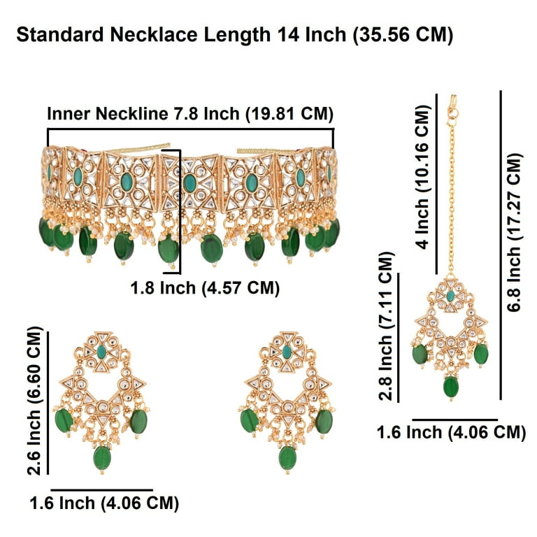 Efulgenz Indian Jewelry Set Traditional Kundan Crystal Faux