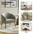 thumbnail image 6 of Boucle Accent Chair Barrel Chair Set of 2 Metal Legs Upholstered Chenille Lounge Single Sofa Bedroom Living Room Grey, 6 of 9