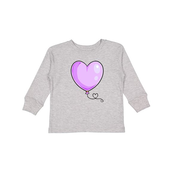 Inktastic Purple Balloon Heart Boys or Girls Long Sleeve Toddler T-Shirt
