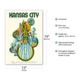 thumbnail image 2 of Kansas City - The City of Fountains - Vintage Travel Poster by David Klein c.1960s - Master Art Print (Unframed) 13in x 19in, 2 of 4
