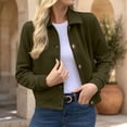 thumbnail image 2 of DeHolifer Womens Jackets Casual Solid Color Cropped Coats Button Down Winter Shackets Green M, 2 of 3