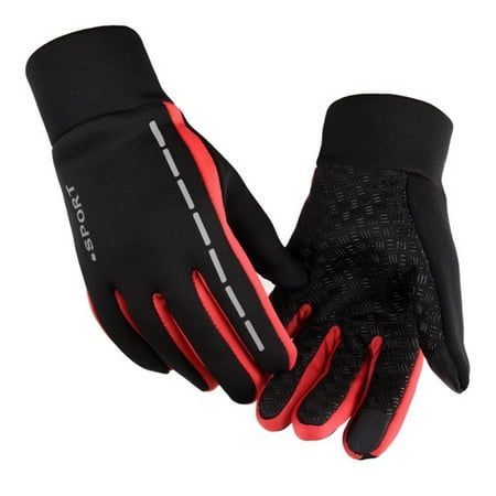 

Dezsed Winter Gloves for Men Women Clearance Mens Winter Warm Waterproof With Anti-Slip Elastic Cuff Thermal Lining Gloves Red