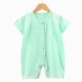 thumbnail image 2 of KPOPLK Infant Baby Boys Summer Wallfe Romper Striped Jumpsuit Toddler Newborn Boy Bodysuit Playsuit 3 6 12 18 24 Months(12-18 Months,Light Green), 2 of 4