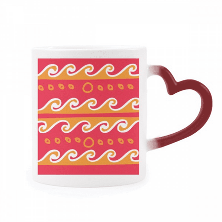 

Fire Wave Mexico Totems Ancient Civilization Heat Sensitive Mug Red Color Changing Stoneware Cup