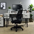 thumbnail image 6 of ACME Safea Computer Desk in Antique White and Black, 6 of 7
