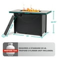 thumbnail image 6 of Nuu Garden 42'' Outdoor Fire Pit Table 50,000 BTU Rattan Fire Pit with Lid and Glass Beads, Black, 6 of 9