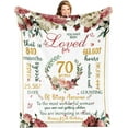 thumbnail image 1 of LHSHID 70th Happy Birthday Blanket for Woman 70th Birthday Decorations for Women 70 Year Old Birthday Gift Ideas for Her Wife Daughter Sister Friend Flower Soft Throw Blanket 50"x60", 1 of 8