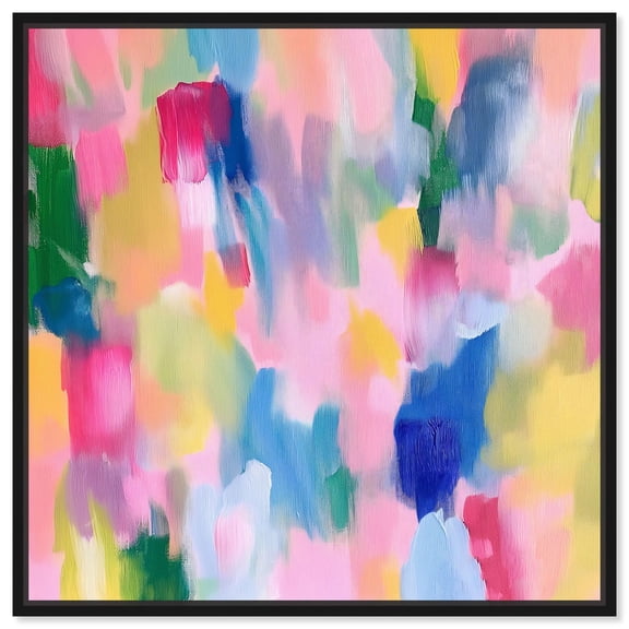 Colorful Rhythm Canvas Spring Abstracts by Art Remedy, Black Frame, 12" x 12"