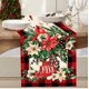 thumbnail image 4 of Camino de mesa navideño, adornos de nieve de bosque, Papá Noel, enanos, mantel rojo de Navidad, decoración de mesa, decoración de fiesta, 4 of 4