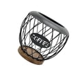 thumbnail image 4 of Soporte para cápsulas de café, soporte para cápsulas de espresso, accesorios de barra de metal con base de madera negro, 4 of 9