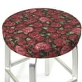 thumbnail image 3 of KLL Rose Flowers Round Bar Chair Cushion Cover 12 inch ,Bar Stool Protector with Elastic, Soft Washable, 3 of 6