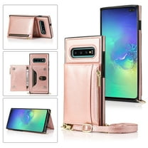 Dteck Crossbag Case For Samsung Galaxy S10e, Premium PU Leather Wallet Case Credit Card Holder Stand Cover, Rosegold