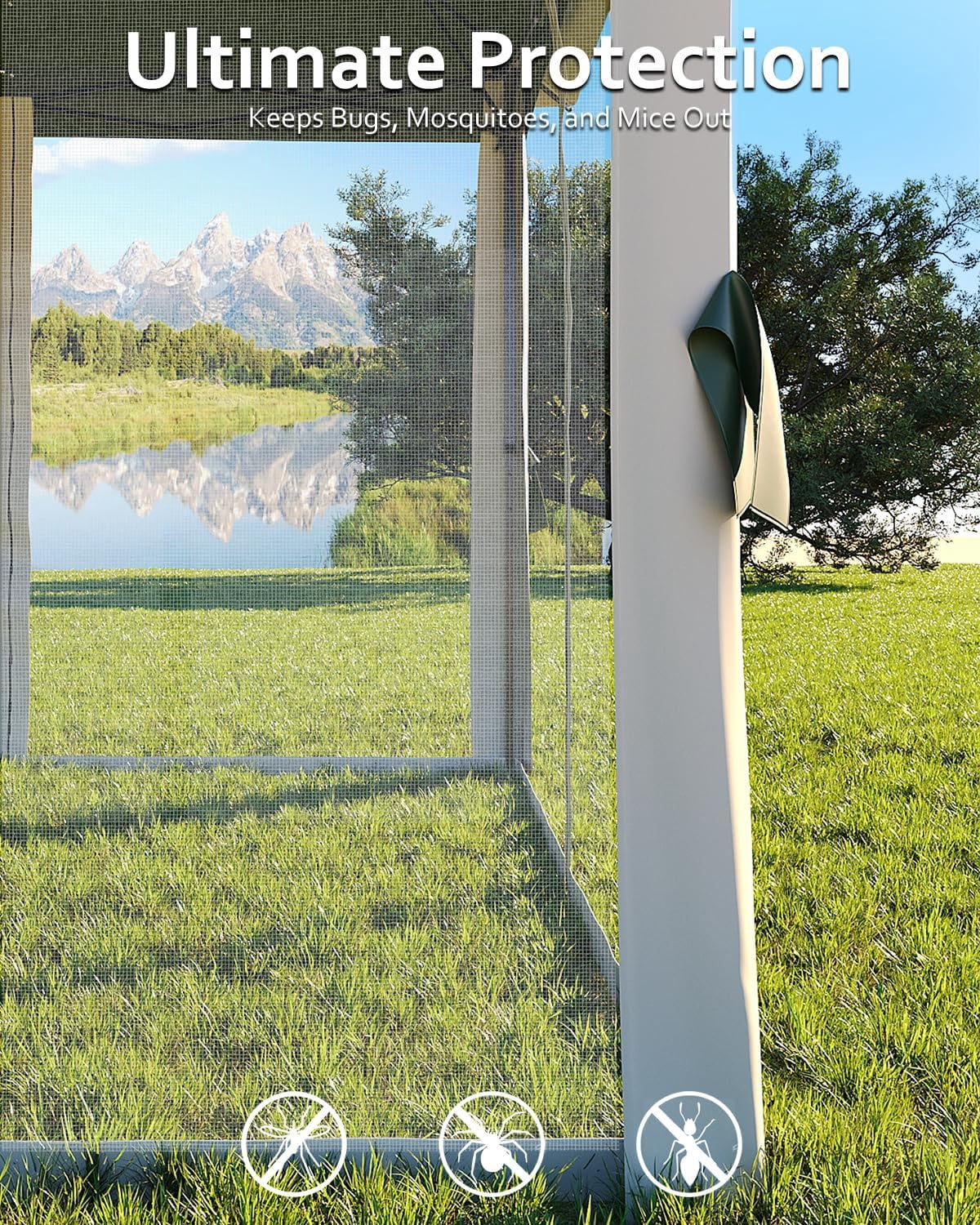 Accreate 11x11 ft Outdoor Gazebo with Mosquito Net - Heavy Duty Patio Shelter, Double Roof & Sturdy Metal Frame for Backyard, Garden, Deck and Lawn