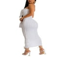 thumbnail image 2 of Women Tube Dress  Strapless Solid Color Tie Front Slim Fit Long Dress, 2 of 3