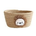 thumbnail image 2 of Cesta de almacenamiento de hilo de algodón tejida a mano, organizador de juguetes y basura de mesa para niños León marrón, 2 of 8