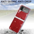 thumbnail image 4 of Dteck Case for Samsung Galaxy Z Flip4,Bling Glitter Leather Case Shockproof Hard PC Cover for Galaxy Z Flip4 5G,Red, 4 of 5