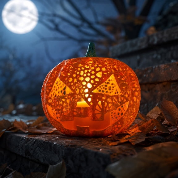 Fall Thanksgiving Halloween Decoration for Home Indoor Outdoor Clearance Under $15.00! Halloween Pumpkin Candle Holders Tabletop Centerpiece With Carved Face For Mantel Shelf Party Decor