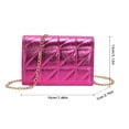 thumbnail image 2 of Bolso bandolera acolchado con hilo bordado de rombos para mujer (rosa roja), 2 of 5