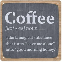Funny Coffer Signs, Coffee Definition Sign, Funny Coffer Bar Decor Coffee Signs For Coffee Station Coffee Decor, Farmhouse Rustic Plaque Metal Tin Sign Wall Decor 8 * 8 in