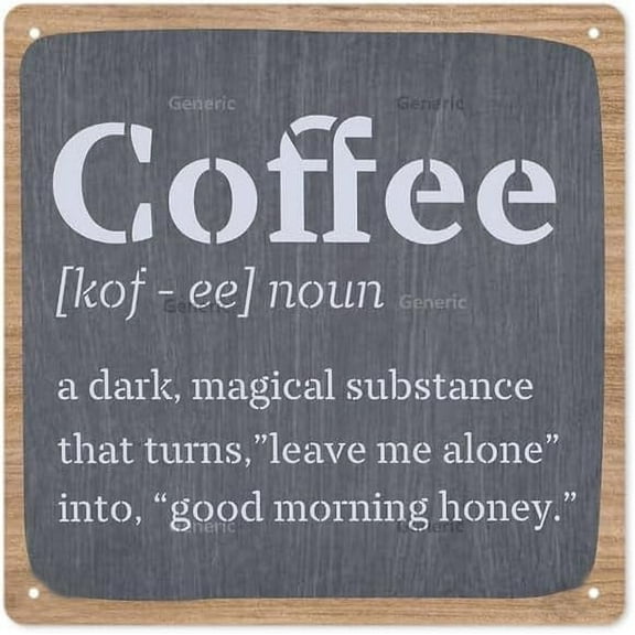 Funny Coffer Signs, Coffee Definition Sign, Funny Coffer Bar Decor Coffee Signs For Coffee Station Coffee Decor, Farmhouse Rustic Plaque Metal Tin Sign Wall Decor 8 * 8 in
