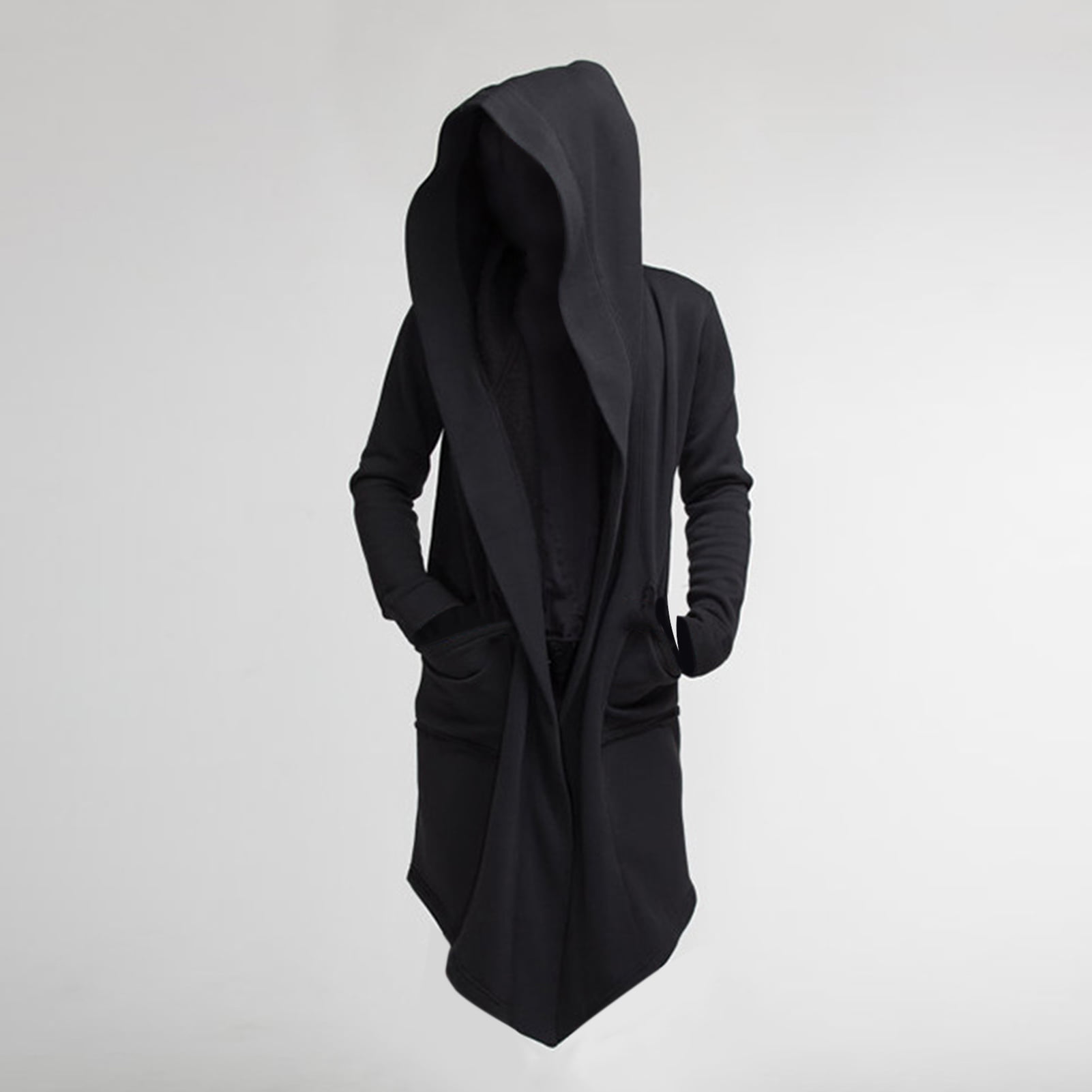 Men Super Long Trench Coat Oversize Hooded Cape Cloak Jacket Mantle Outwear  2020